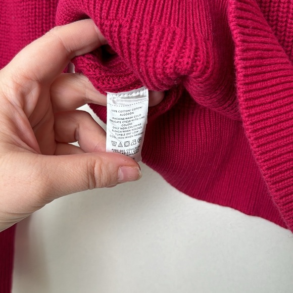 Loft Pink Ribbed Zip Up Collared Cozy Knit Sweater Size Small - Picture 5 of 8